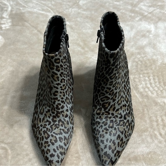 Preston & York Delores Gray Blue Leopard Print Ankle Boots Size 7.5 - Picture 6 of 14